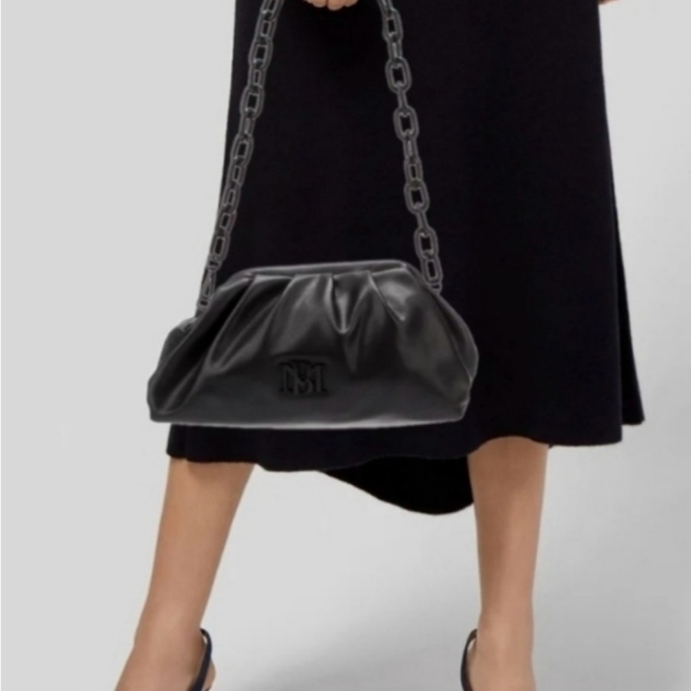 Badgley Mischka Black Gathered Shoulder Bag
